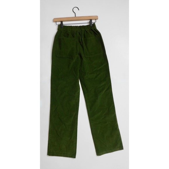 NWT!! WEWOREWHAT Elastic Back Corduroy Pants Basil Green Preppy Academia X-Small - Picture 8 of 16